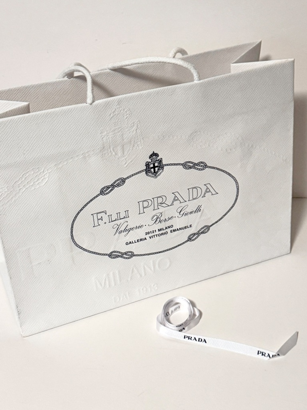 Authentic PRADA MILAN Flagship Galleria Vittorio Emanuele Shopping Bag (Empty)